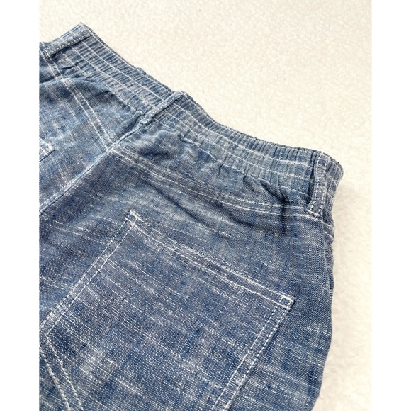 FRENCH CONNECTION • Blue Linen High-Waisted Shorts - Picture 11 of 13